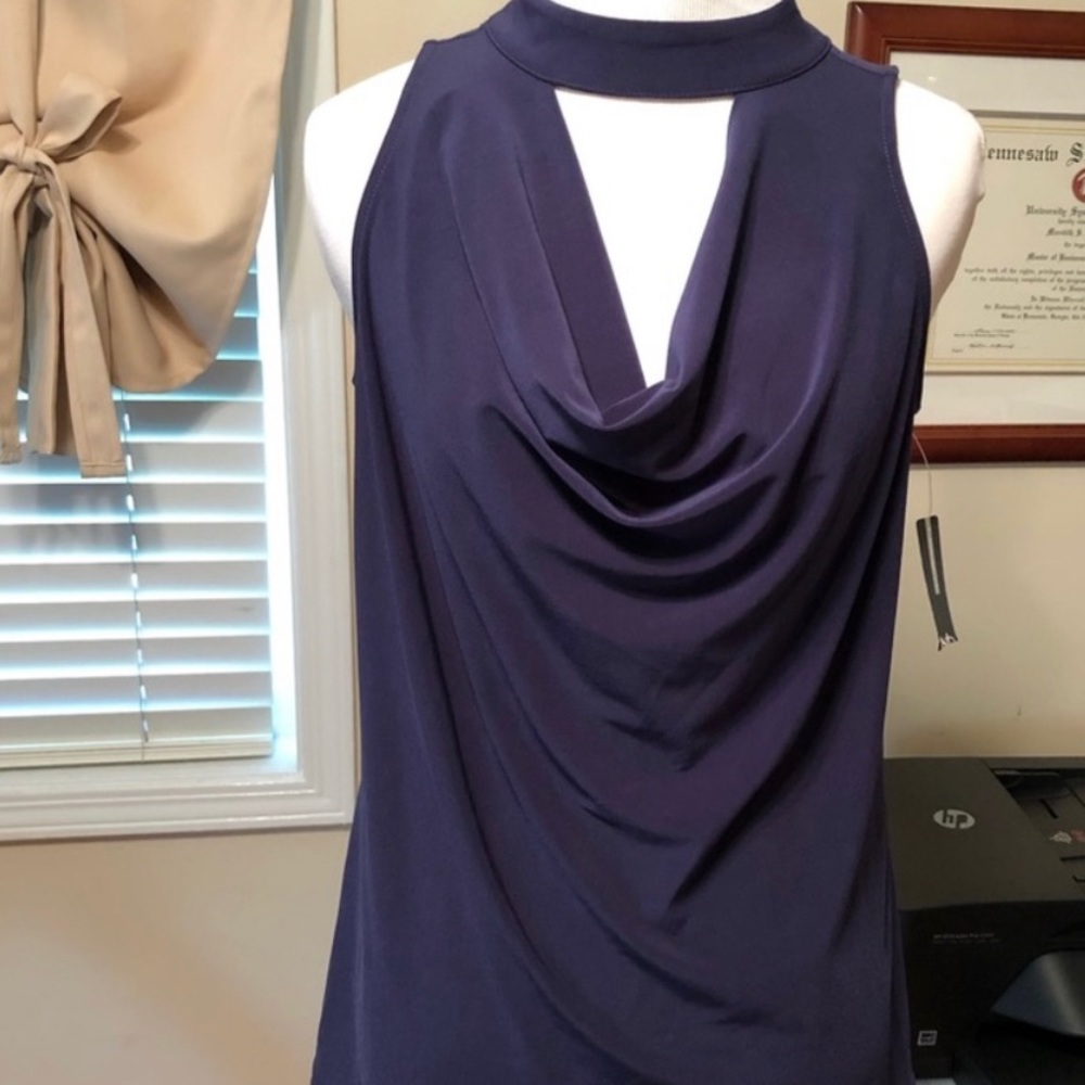 NWT navy cowl neck tank.  Medium